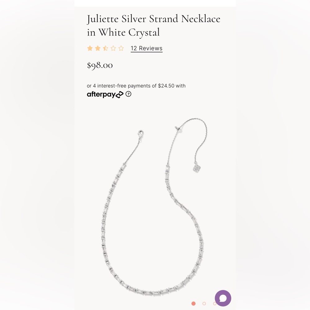 Kendra Scott Juliette Silver Strand Necklace in White Crystal (silver)